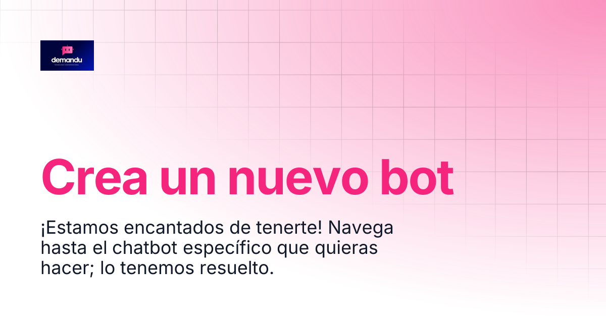 Crea un nuevo bot | Centro de Recursos